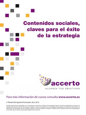 cover image of Contenidos sociales, claves para el éxito de la estrategia
